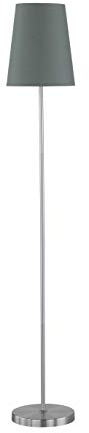 ACTION by WOFI 332901506000, Standleuchte, Serie: Fynn, Farbe: Nickel matt, Farbe (Schirm): grau, 1, 25 x 25 x 150 cm