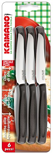 FISKARS KDN044506N Dinamik Coltello Pizza, Metallo, Nero, 6 unità