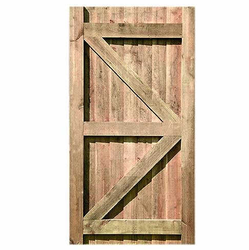 Ruby Pressure Treated Garden Gate - Featheredge Side Gate for Garden and Pedestrian Access, Heavy Duty, Weather Resistant, Larch/Spruce Mix (Brown Treated) (6x3ft)