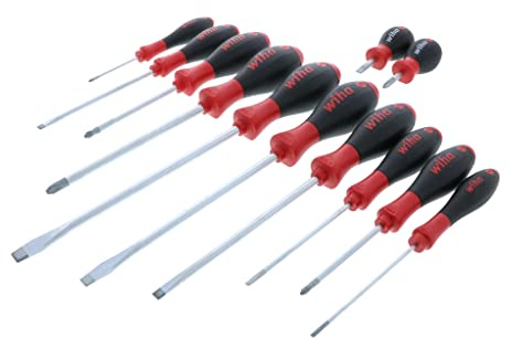 Wiha 30297 12-Piece Slotted and Phillips Screwdriver Set with Soft Finish Handles