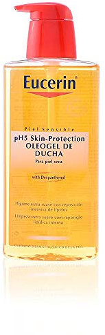 Eucerin pH5 Oleogel de ducha (400 ml), aceite limpiador corporal con aceites naturales para una limpieza diaria suave y nutritiva, aceite para ducha para toda la familia, piel seca y sensible
