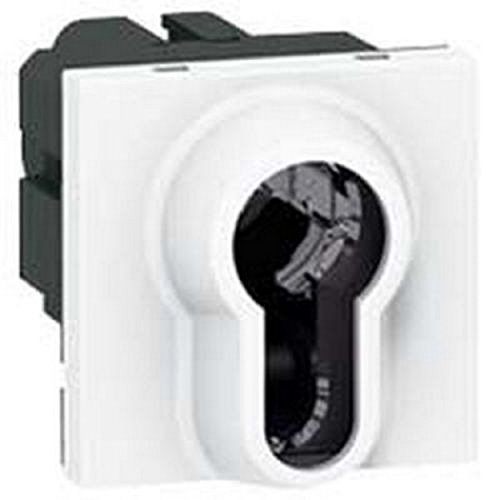 Legrand 077075 Poussoir à Clé Mosaic 2 Modules, 3 Positions par Inverseur, Position Arrêt, 6A, 250V, Blanc