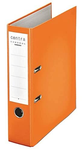 Leitz Centra 230135 Standard-Ordner (grauappe RC, mit PP-Folie kaschiert, A4, 8 cm Rückenbreite, Chromos) orange
