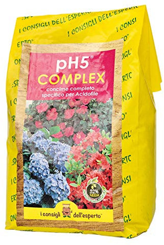 I Consigli dell'Esperto - PH5 Complex Concime completo per Acidofile- Migliora Nutrienti e Struttura del Suolo - Effetto Rinverdente - Ideale per Rododendri, Azalee e Ortensie - 1.5 kg