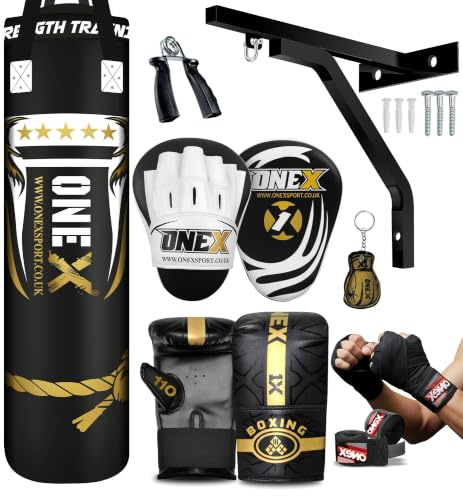 ONEX 4-5 FT Heavy Filled Boxing Punch Bag Boxing Training Punching Gloves for Training Fitness Bag MMA 14Pcs Set