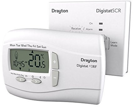 Drayton 123042 Digistat +3RF & Receiver, White