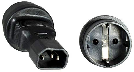 Power adapter Schuko socket to IEC plug Schuko socket. / IEC60320-C14