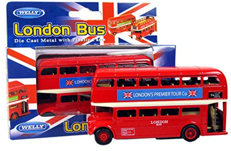 London Red Bus - De Luxe Double Decker Red Bus Model Made of Die Cast Metal and Plastic Parts