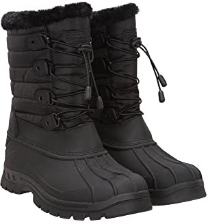 Mountain Warehouse Whistler Womens Snow Boots - Snowproof Ladies Winter Shoes, Warm, Textile Upper, Reinforced Heel & Toe Bumpers - Ideal for Walking, Hiking Black Adult Shoe Size 5