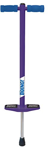 Geospace Jumparoo Boing! JR. Steel Pogo Stick for Kids of 50-90 lbs Weight by Air Kicks, Small Size Pogo Stick-Active Outdoor Fun Toy for Boys and Girls for Exercise, Balance,Coordination (Purple)