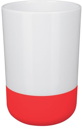 Spirella tandborstmugg tandborsthållare Moji 7,5 x 11,5 cm röd