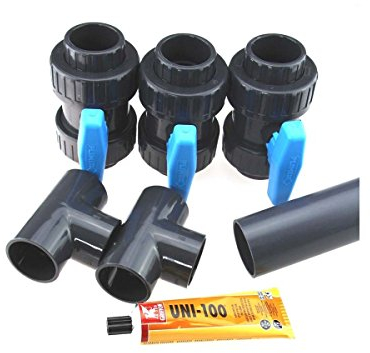 Bypass Set für Wärmepumpe d 50 mit PVC Rohr