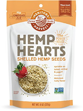 Manitoba Harvest Hemp Hearts, Shelled Hemp Seeds - 8oz, Pack of 2-10g Plant Protein & 12g Omega 3 & 6 per 30g serving - Easy to Digest with 9 Amino Acids - Gluten Free, Non-GMO Project Verified