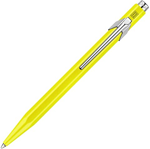 CARAN d'ACHE - Kugelschreiber 849 POPLINE - Fluo Gelb mit Etui, 1 Stück (1er Pack)