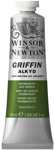 Winsor & Newton Griffin Alkyd Fast Drying Oil Paint, 37ml (1.25-oz) tube, Permanent Sap Green