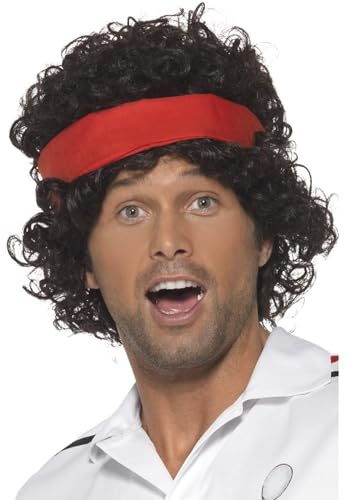 Smiffys Perruque joueur de tennis des années 80, avec bandeau Halloween