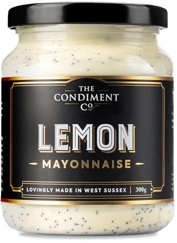 The Condiment Company Lemon Mayonnaise (300g Jar), Free Range and Gluten Free Zesty Lemon Mayo for Dips, Dressings, Sandwiches, Salads and Grilled Foods