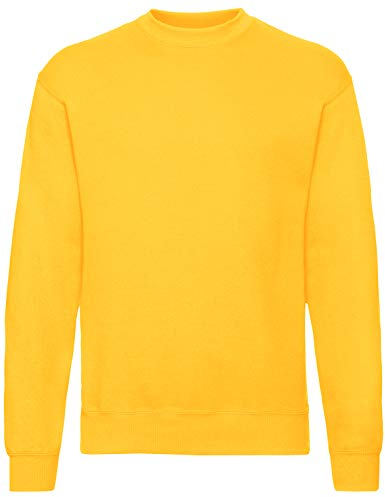 Fruit of the Loom Herren Set In Sweat Sweatshirt, Yellow (Sunflower Yellow), Large