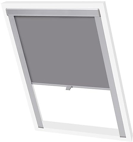 vidaXL Verdunkelungsrollo Verdunkelung Dachrollo Dachfensterrollo Grau S06/606