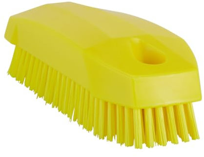 Vikan 64406 Hard Hand Brush S/Nailbrush, Yellow, 130mm Length, 50mm Width, 40mm Height