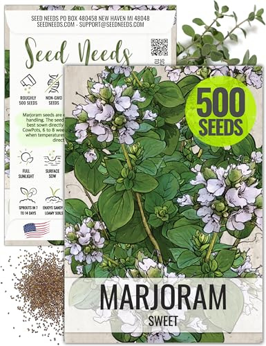 Seed Needs Sweet Marjoram Seeds to Plant Heirloom Non-GMO Herbs 1 Pack