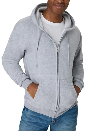 Hanes Mens Hoodie, Ecosmart Fleece Full-zip Zip-up Hooded Sweatshirt For Athletic-hoodies, Light Steel, 3X-Large US