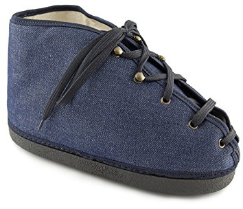 EXTRO STYLE - Scarpa Copri Gesso Piede Uomo e Donna, Tomaia in Tessuto Jeans Lavabile e Suola Antiscivolo, Scarpa per Gesso Post Operatoria e Bendaggi Gessati, Ambidestra, Blu Jeans, Taglia 41/42/43
