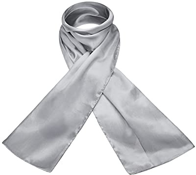 Foulard à nouer 100 % pure soie naturelle Tissu très léger et fin Doux pour la peau élégant et intemporel Touche finale luxueuse pour n'importe quelle tenue Unisexe - gris - taille unique