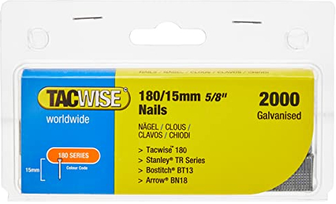 Tacwise 0359 Galvanised Brad Nails Type 18G / 15 mm, Pack of 2000