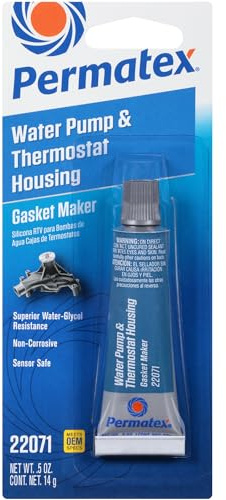 Permatex 22071 Water Pump & Thermostat RTV Silicone Gasket Maker: Formulated for Water Pumps and Thermostat Housings, Superior Adhesion & Flexibility 1 x 14g