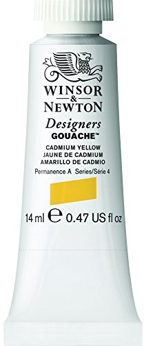 Winsor & Newton 605108 14ml Tube Designers' Gouache Cadmium Yellow