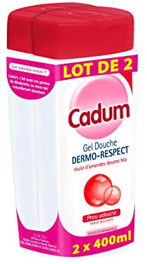Cadum - Gel Douche Dermo-Respect à l'Huile d'Amandes Douces Bio - 400 ml - Lot de 2