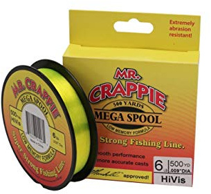 Lew's Mr. Crappie Monofilament Fishing Line, 6-Pound-Test, Hi-Vis
