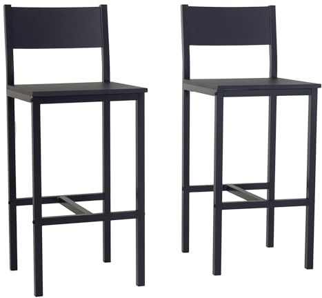 yelloo - Sgabelli Bar (Set da 2) Sgabelli Cucina Ideale per Isola Cucina, Sgabelli da Bar per Mobile Bar e Tavolo Bar, Struttura in Metallo (Set da 2 Sgabelli Lignano)