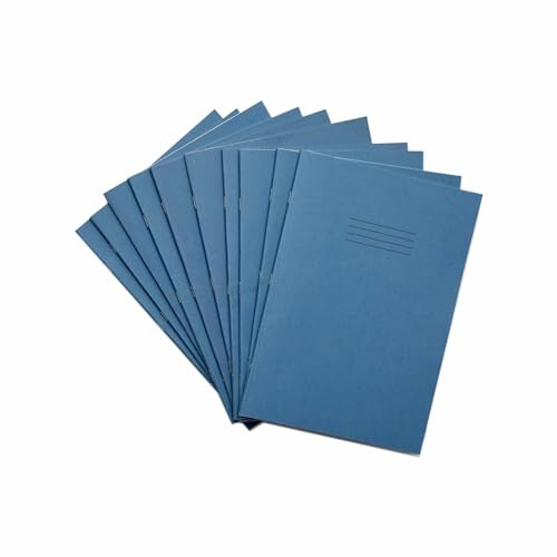 Rhino A4 Exercise Books, 80-Page / 10mm Squared Paper Notebook, 10-Pack, Office & School Stationery Supplies, Light Blue