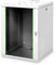 DIGITUS Netzwerk-Schrank 19 zoll 16 HE - Wandmontage - 600 mm Tiefe - Traglast 100 kg - Unique Serie - Glastür - Grau