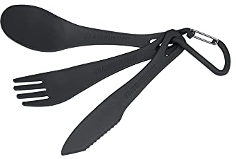 Sea to Summit DELTA CUTLERY SET - Besteckset - Messer - Gabel - Löffel - Karabinerhaken - grauer PP Kunststoff - BPA frei