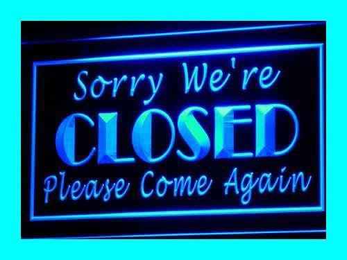 ADVPRO Cartel Luminoso i102-b Sorry We're Closed Shop Close Neonschild Sign