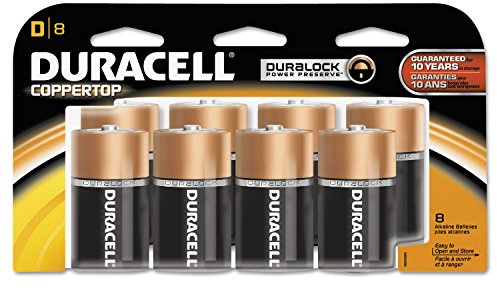 Duracell MN13RT8Z CopperTop Alkaline Batteries, D, 8/PK