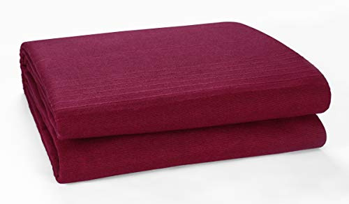EHC Classic Rib Throw, Sofa Bed Throw Bedspread - 150cm x 200cm (60 x 80) Fits most 2 seater Sofas Settee Arm Chair & Single Bed Throw, Wine