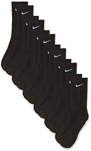 NIKE Men's Everyday Cushion Crew Training Socks 6 Pair , Black/White, L UK