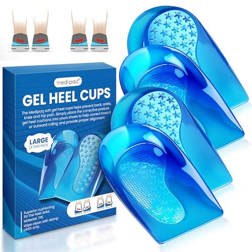 Medipaq Gel Heel Levelling Supports 2 Pairs M/L UK 8-12, Angled Design