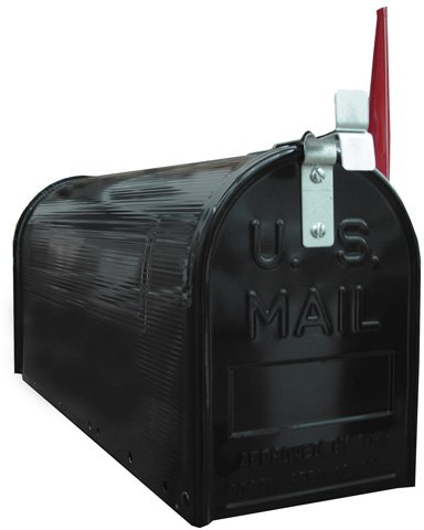 ALUBOX Buzón Americano 22X17X48 cm Buzón de Chapa Galvanizada Buzón Exterior Formato Revista con Bandera (Rojo)