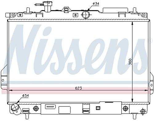NISSENS Radiador refrigeración del motor Ancho de red 608mm Longitud de red 360mm Profundidad de red 26mm compatible con HYUNDAI MATRIX FC 67480