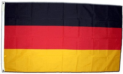 Flaggenfritze XXL Deutschland Flagge 150x250 cm mit 3 Metallösen, Deutschlandfahne wetterbeständig, Polyester, doppelt genäht, Fahne für Sport und Feierlichkeiten