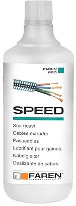 Faren SPEED Passacavi Liquido Siliconico, Lubrificante per Cavi Elettrici, Scorrimento Facile, Antigrippante per Passacavi, Tubi e Guaine, 1lt