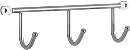 SIRO Hakenleiste 2081, Schlicht, Universal, Stahl Chrom glänzend Länge 200 mm 3 Haken, 200 mm x 32 mm x 54 mm, LA 189 mm