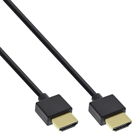 InLine 17511s HDMI Premium Superslim Cable a a a High Speed con Ethernet 1,5 m Negro/Oro