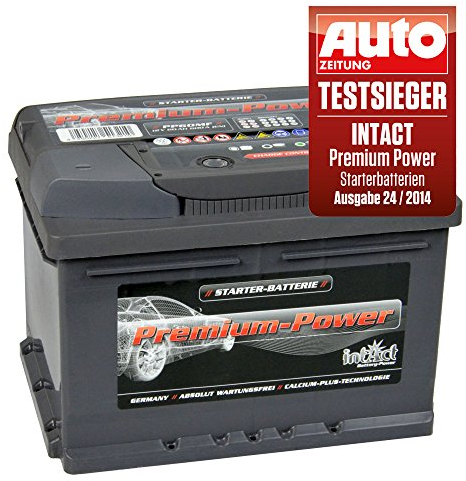 intAct Premium Starterbatterie 12V 60Ah 600A - Autobatterie mit 30% mehr Startleistung und Schnellladetechnik - auslaufsicher und wartungsfrei - Maße (LxBxH): 242x175x175mm, Pluspol rechts