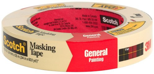 Scotch General Purpose Masking Tape, Tan, Tape for Labeling, Bundling and General Use, Multi-Surface Adhesive Tape, 0.94 Inches x 60 Yards, 1 Roll
